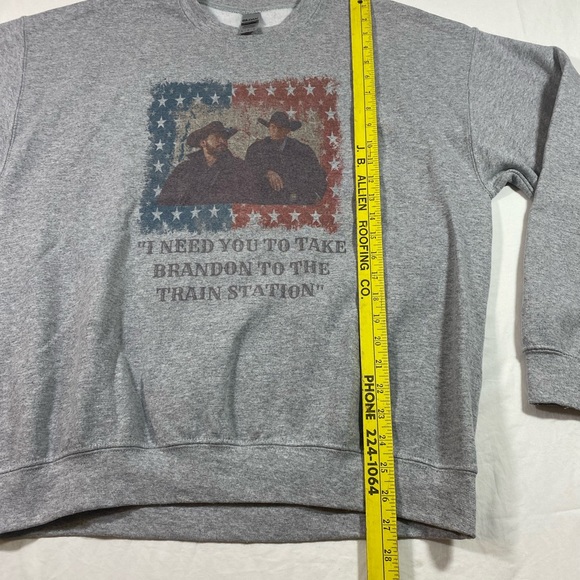 Gildan Yellowstone Graphics Sweatshirt Long Sleeve Kevin Costner Yellowstone TV - Picture 3 of 6